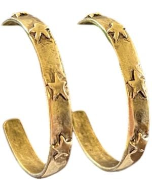 Sccollection Levi Star Studded Hoops - Metallic