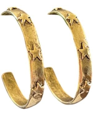 Sccollection Levi Star Studded Hoops - Metallic