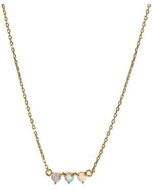 Onewildone Starburst Opal Pendant Necklace - Metallic
