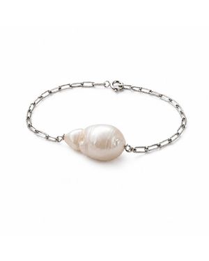 Silver Moon Baroque Pearl Sterling Bracelet - Metallic