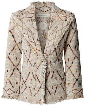 The Extreme Collection Neutrals Jacquard Knit Jacket Parker - Brown