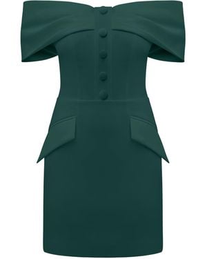 Tia Dorraine 'Steel Confidence Off-Shoulder Mini Dress - Green