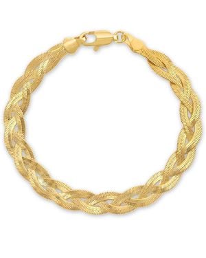 Glamrocks Jewelry Twist Herringbone Bracelet - Metallic