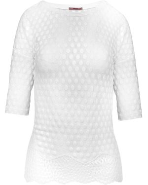 Oh!Zuza Polka Dot Tee With Lace - White