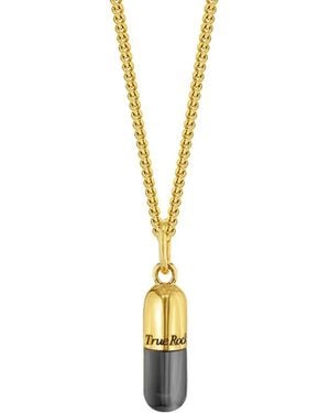 True Rocks Gun Metal Sterling & 18Kt-Plated Mini Pill Pendant - Metallic