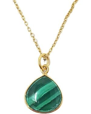 Harfi Vermeil Malachite Heart Gemstone Necklace - Green
