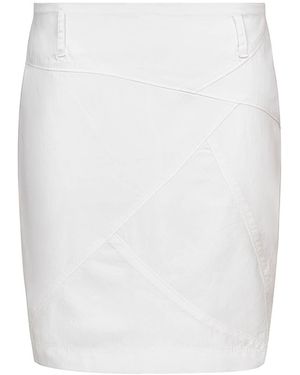 Conquista Decorative Stitched Gabardine Skirt - White