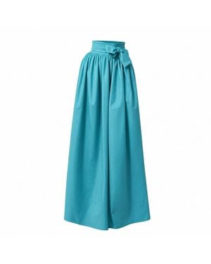 Nikka Place Summer Gathered Maxi Skirt With High Waist - Blue