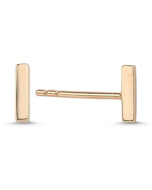 Ecce | Artisan Diamonds Single 14K Bold Straight Bar Earring - White