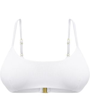 Mihara Gia Crop Bikini Top - White