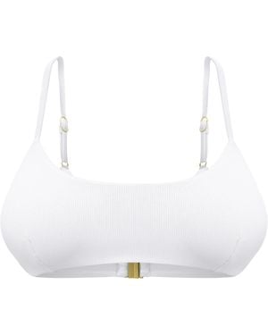 Mihara Gia Crop Bikini Top - White