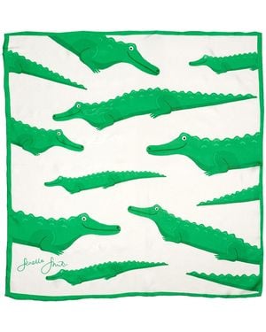 Fenella Smith Smiley Crocs Silk Scarf - Green