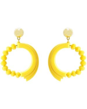 Gissa Bicalho Handmade Acrylic Earring Hoops Alix Sicilian - Yellow