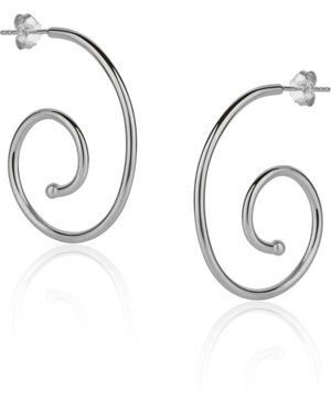 Spero London Spiral Sterling Stud Earrings - Metallic