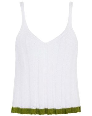 Cara & The Sky Jodie Ribbed Knitted Cami Vest - White