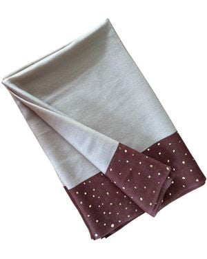 Heritagemoda Neutrals And Reddish Wool Silk Scarf With Shimmer Effect - Brown