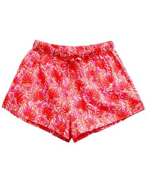 Lime Tree Design Sleep Shorts - Red