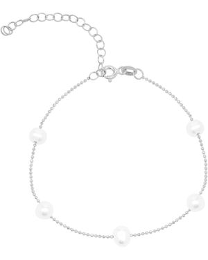Spero London Satellite Natural Baroque Pearl Sterling Bracelet - White