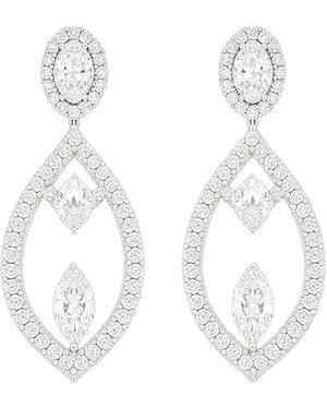 Maison De Gala Marquise Open Drop Earrings - White