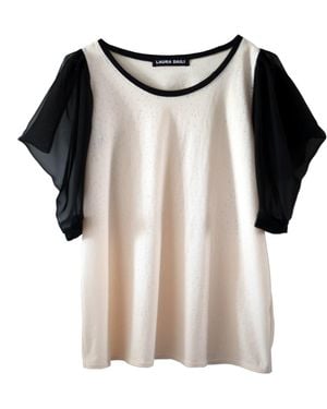 Laura Daili Neutrals Dandelion Whisper Cotton & Silk Blouse - Black