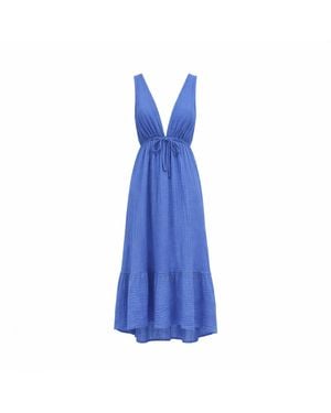 Haris Cotton Maxi Dress - Blue