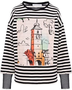 Larisa Dragna Neutrals Audrey Top With And Stripes - Blue
