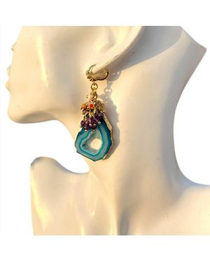 Sibylla Delphica Agate Drop Earrings - Blue