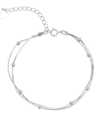 Spero London Italian Fine Sterling Double Satellite Chain Bracelet - Metallic