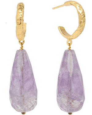 Lavani Jewels Salma Amethyst Hoops - Purple
