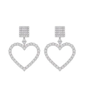 Maison De Gala Open Heart Statement Earrings - Metallic