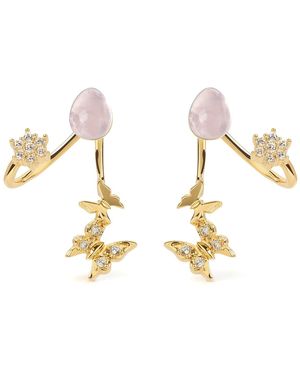 Freqnc Atelier Butterfly Ear Jacket Earrings – Rose Quartz - Metallic
