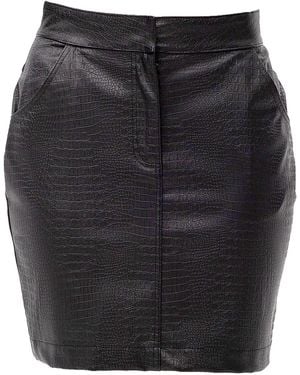 Maison Bogomil Faux Leather Mini Skirt - Black