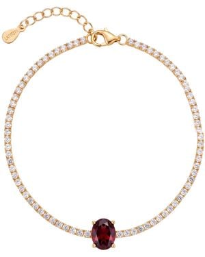LÁTELITA London Garbo Oval Gemstone Tennis Bracelet Ruby - Metallic