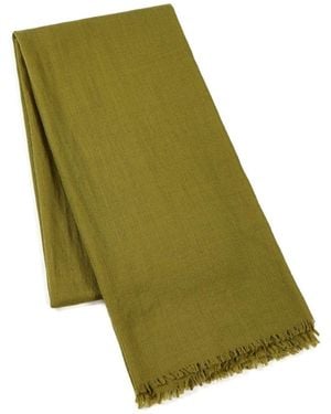 Heritagemoda Handwoven Moss Wool Silk Scarf - Green