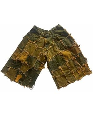 Zasta Studio Shred Couture Denim Shorts New C - Green