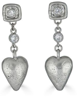 Loni Paul Jewelry Heart Dangle Earrings - Grey