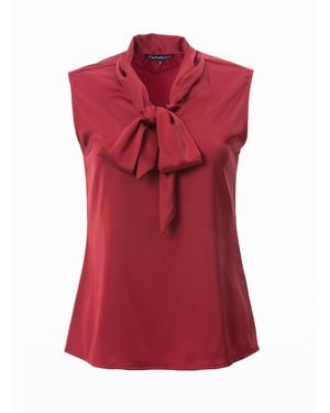 Carloslines Bow Tie Sleeveless Blouse - Red