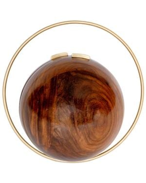 Auvre Lifestyle Wooden Orb Clutch - Brown