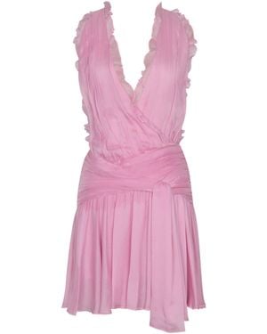 Miss Circle New York Odelle Tulip Crinkle Chiffon Wrap Dress - Pink