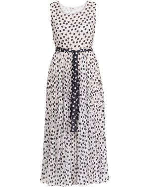 Niza Sleeveless Pleated Dress With Waist Cutout - White