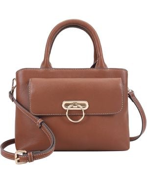 Paul Costelloe Navarre Leather Crossbody Bag - Brown