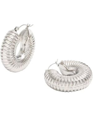 Bermuda Watch Company Annie Apple Lilia Chubby Hoop Ridge Earrings - Metallic