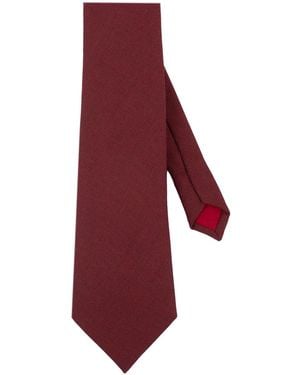 LE COLONEL Cabernet Italian Wool Tie - Red