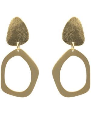 Marcia Moran Dahlia Earrings - Metallic