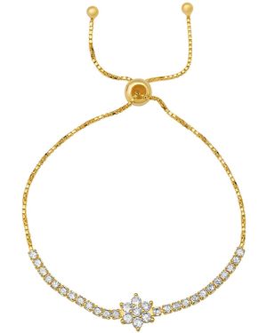 Kylie Harper Floral Diamond Cz Adjustable Bracelet - Metallic