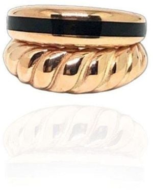 LINYA JEWELLERY Rosa Enamelled Ring - Metallic