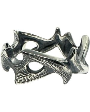 Tg-Jewellery by Tamara Gervasio Spike Ring – Sterling, Lost Wax Carving - Green
