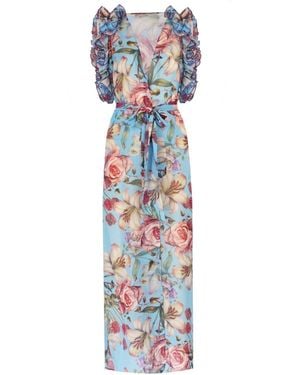 Nur Karaata Joali Blu Pareo Dress - Blue
