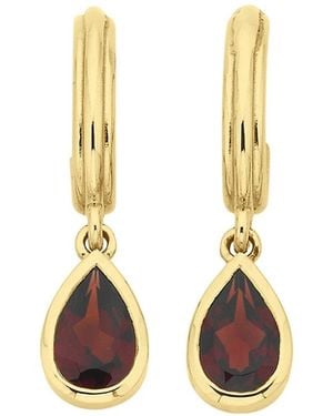 Zoe & Morgan Ophelia Hoops With Garnet - Metallic