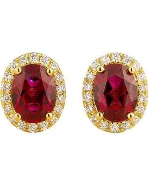 Juvetti Mina Earrings Ruby & Diamond - Red